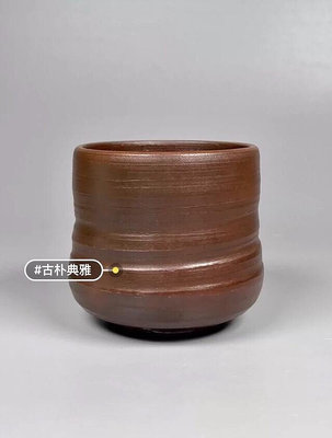 日本：“常滑燒.樂翁窯”二代目“鈴村翁山”朱泥單杯。10723