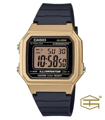【天龜 】CASIO 簡約復古 方形數字大型液晶錶面 W-217HM-9A