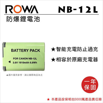 【老闆的家當】ROWA樂華 Canon NB-12L 副廠鋰電池