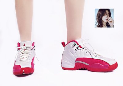 徐若瑄☆Nike Air Jordan 12 GS Vivid Pink AJ12籃球鞋
