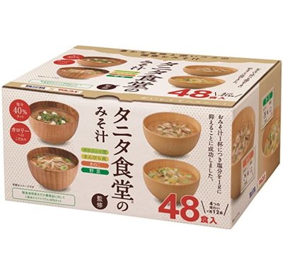 《FOS》日本製 TANITA食堂 味增湯 減鹽40% 4種 48份 沖泡 熱湯 生理期 保暖 上班 即時湯 消夜 熱銷