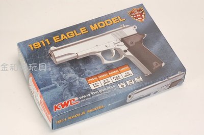 JHS（（金和勝 生存遊戲專賣））台製 KWC 銀色 MODEL EAGLE 空氣槍 4338