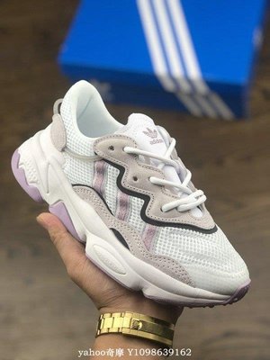Adidas Originals Ozweego 白灰紫 麂皮 時尚 增高 休閒運動慢跑鞋 EG9204 女鞋
