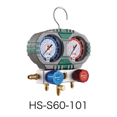 現貨熱銷-鴻森HS-536C/G空調加氟表組S60-101/102冷媒雪種壓力雙表R22/410A