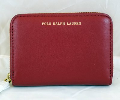 全新美國名牌 Polo Ralph Lauren 紅色全皮革卡片夾萬用夾！含原廠禮盒！低價起標無底價！免運費！