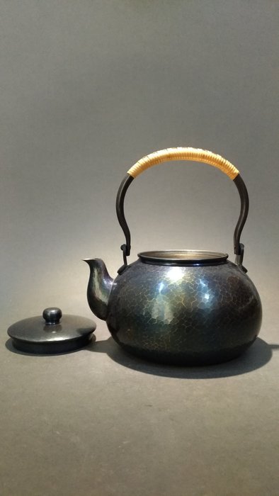 ☆清沁苑☆日本茶道具鎚打銅器~玉川堂紫金色鎚目銅壺銅瓶~d085 | Yahoo