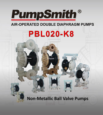 PumpSmith PBL020-K8 3/4" PBL系列 球閥式 氣動雙隔膜泵浦