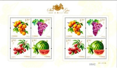 中國郵票- 2016-18 水果(二) (小版張)-全新-可合併郵資