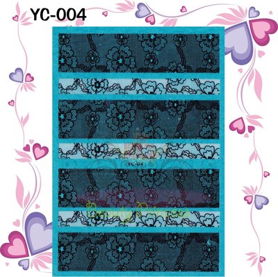 🌟美公主城堡🌟美甲貼紙 網狀蕾絲 YC 04 黑白系列 超薄3D指甲彩繪貼紙 凝膠 水晶 指甲油 貼飾