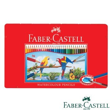 {阿治嬤} 德國 輝柏 Faber-Castell 36色 水性色鉛筆 鐵盒 紅色 鐵盒 115937