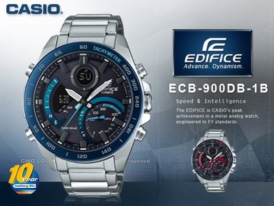 CASIO 手錶專賣店 國隆 ECB-900DB-1B 雙顯男錶 手機連接 太陽能 防水100m ECB-900DB