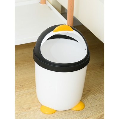 下殺 卡通企鵝垃圾桶廁所家用衛生間大號帶蓋廚房客廳可愛少女臥室創意