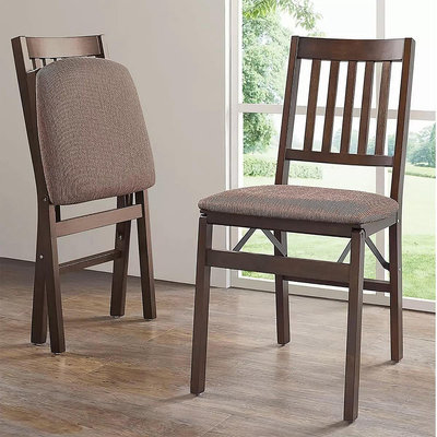 實木 折疊椅 2入 高級有質感 餐椅 美國品牌 Stakmore 橡膠木