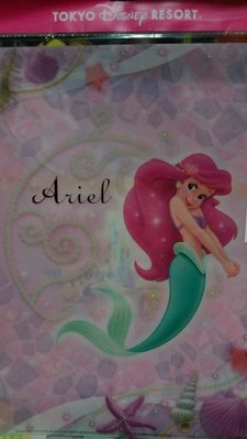 Disney land日本東京迪士尼樂園小美人魚Ariel愛麗兒L夾/檔案夾/資料夾/文件夾