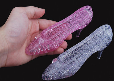 3D水晶高跟鞋積木拼圖兒童DIY益智玩具創意小擺設地攤玩具