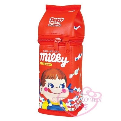 ♥小公主日本精品♥ 日本不二家牛奶妹糖果圖案紅色牛奶盒造型筆袋鉛筆袋化妝袋收納袋 42167204