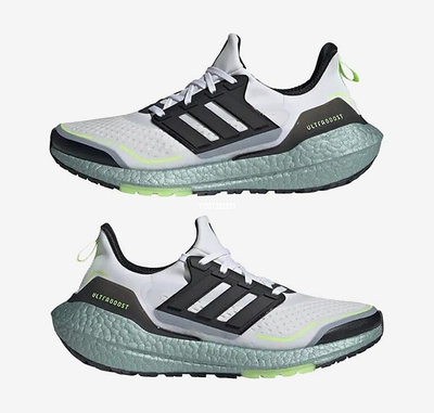 Adidas UltraBoost 21 加厚爆米花襪套式針織鞋面慢跑鞋 S23898公司級