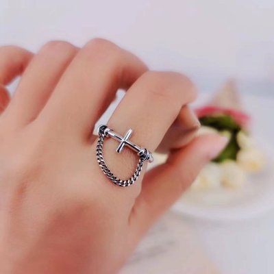 香港銀飾代購 HK 韓風造型戒指 微笑戒指 十字鍊戒 S925 如意貓
