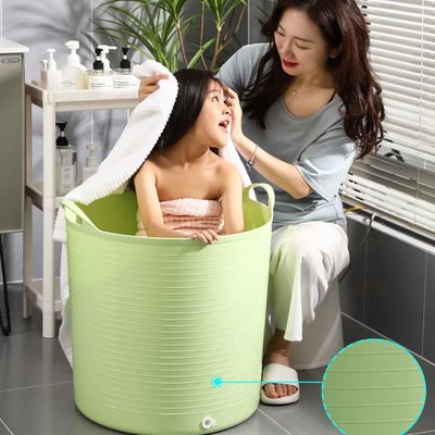 兒童洗澡桶泡澡桶大號小孩嬰兒寶寶洗澡盆可坐手提加高保溫沐浴桶~特價