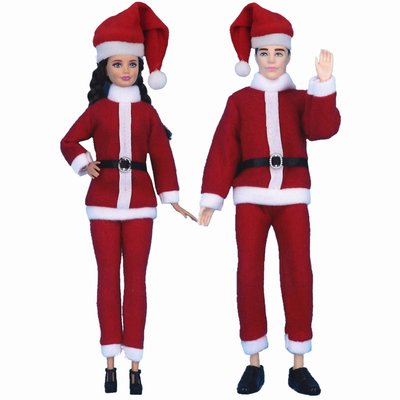芭比 肯尼 聖誕節 聖誕帽 聖誕裝 家家酒 情侶裝 情侶 衣服 服裝 娃娃 男芭比