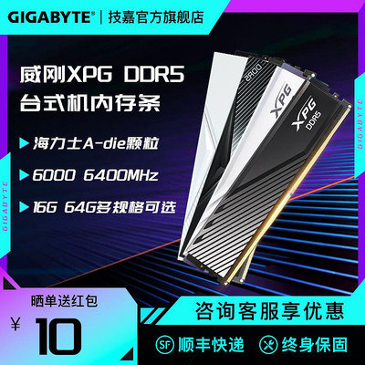 威剛XPG威龍DDR5記憶體16G 32G 6000 6400MHz桌機電腦馬甲記憶體條