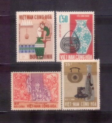 【珠璣園】S081H 越南共和郵票 -  1967年 越南手工藝品 新票  4全