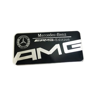 適用AMG Mercedes benz車貼 改裝銘牌車標 車身標誌 後尾箱標 側標 適用賓士隨意貼 拉絲鋁合金標牌-飛馬汽車
