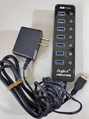 【 大胖電腦 】Fujiei 7埠HUB電子開關/AJ1078/USB3.0/集線器/附變壓器(5V3A)/直購價500元