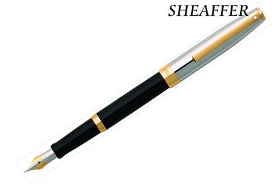 【Penworld】SHEAFFER西華 戰斧系列黑桿銀套金夾鋼筆 F尖 9475