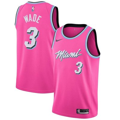 粉色籃球服男士鞦韆男球衣 Dwyane Wade Nba Miami Heat No.3 成人-master衣櫃3