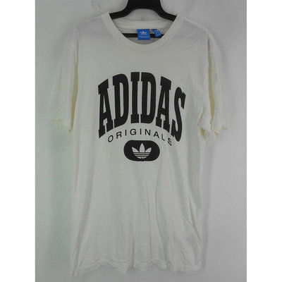 男 ~【ADIDAS】白色運動休閒T恤 M號(4C119)~99元起標