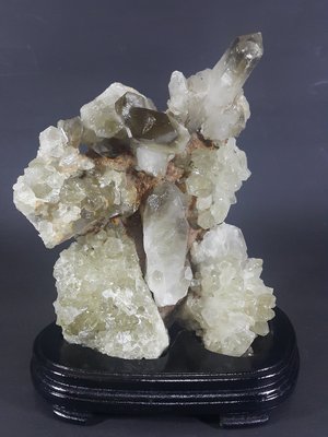 [銀九藝] 黃水晶 骨幹水晶 水晶簇 水晶柱原礦 含座高~25.5公分 淨重~1715g