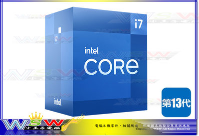 【WSW CPU】INTEL i7-12700K 搭機價8800元 12核/20緒/含顯示/無風扇 全新公司貨 台中市