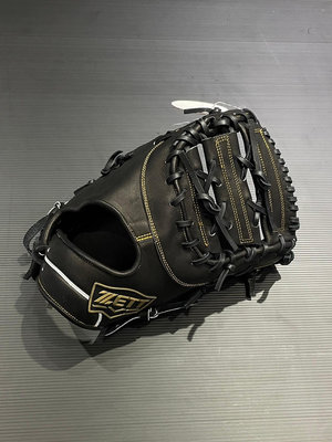 棒球世界ZETT A級硬式牛皮 棒球一壘手手套特價本壘版標黑色