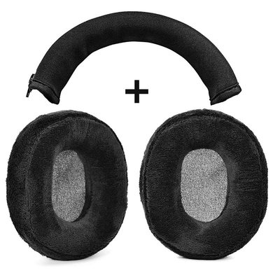 gaming微小配件-鐵三角M50耳機配件適用於Audio-Technica M50X M40 M30 M20 替換耳罩+頭梁套 天鵝絨耳機罩-gm