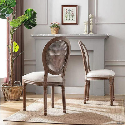 扶光居~歐式餐椅實木椅子靠背椅簡約復古做