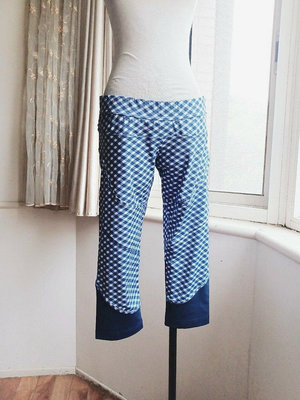 Adidas by Stella McCartney 藍格紋 瑜珈緊身運動褲