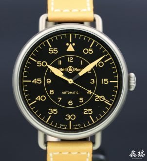【鑫瑞鐘錶】BELL&amp;ROSS 柏萊士 BRWW1-92-SP 復古軍錶 飛行錶 灰色PVD不鏽鋼 45mm 盒單