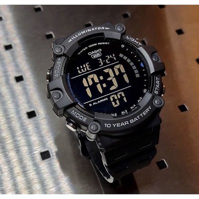 【金台鐘錶】CASIO卡西歐 10年電力電子錶 (大錶徑) 防水100米 AE-1500WH-8B