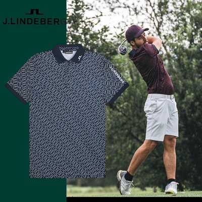 【貓掌村GOLF】J.Lindeberg 男款高爾夫老花logo 短袖polo衫 2色