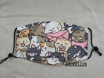 台灣製口罩-印花布口罩-可愛的的貓咪
