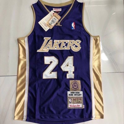 現貨熱銷-kobe湖人24號科比2020年名人堂紀念版金紫色密繡球衣BRYANT籃球服 滿千免運
