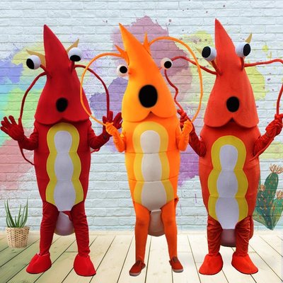 皮皮蝦卡通人偶服裝基圍蝦小龍蝦人穿Cosplay行走玩偶宣傳道具服-特價-桃園歡樂購