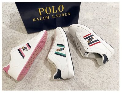 《新款上市》美國🇺🇸直寄~Polo Ralph Lauren 粉色/新色 熊熊小白鞋