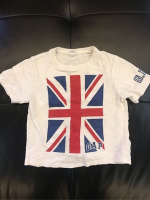 二手良品 Gap baby 短袖T恤 白色 英國國旗圖案 5歲 男童裝