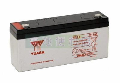 [電池便利店]台灣湯淺YUASA NP3-6  6V 3Ah  實驗用途、通訊、儀器 使用