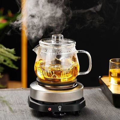 現貨熱銷-電陶爐煮茶器耐高溫玻璃迷你燒水煮茶壺水杯套裝家用泡茶專用茶具