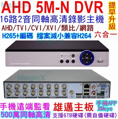 MAX安控-AHD/類比16路DVR主機2聲500萬單硬碟AHD-500M-N監視錄影機網路NVR監視器主機手機遠端監控
