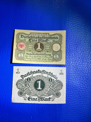 【二手】 魏瑪德國1馬克紙幣1920年版全新unc 帶鋼印德國紙幣錢幣1066 錢幣 紙幣 硬幣【經典錢幣】
