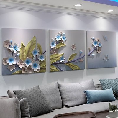 現代簡約沙發背景墻裝飾畫客廳高檔立體浮雕壁畫輕奢大氣無框掛畫~特價